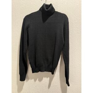 VTG CIR 100% Wool Turtleneck Sweater in Black Size L